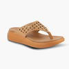 Broad V- Strap Women Vegan Leather Slippers