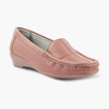 Subtle Heel Leather Loafers for Women with Arch Support