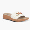 Medifeet Classic Leather Slide for Women (Cushioned Footbed & Arch Support)