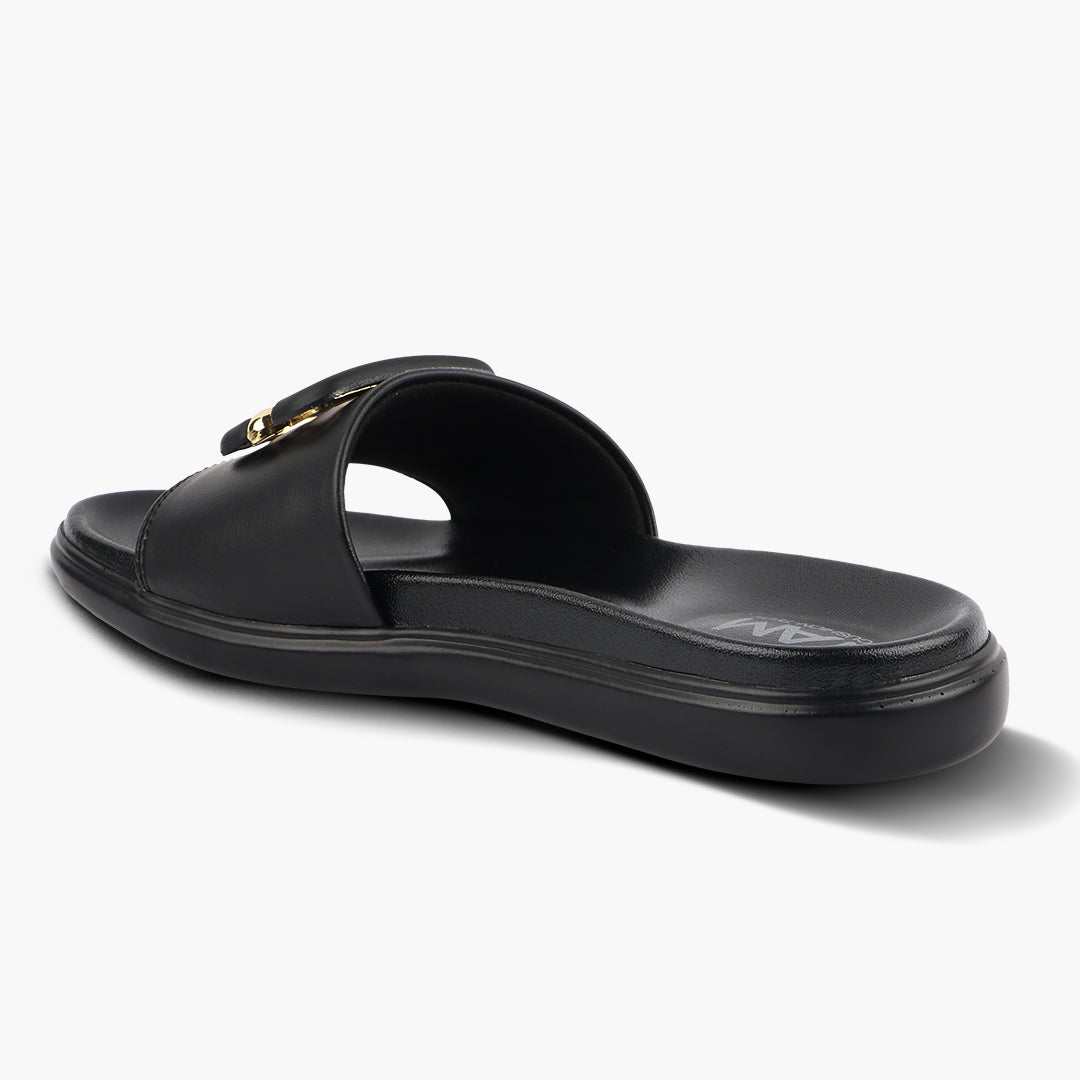 Medifeet Leather Sliders for Women (Comfortable & Classic Design)