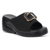 Medifeet Stylish Wedge Heel Sliders for Women (Premium Leather | Cushioned Footbed