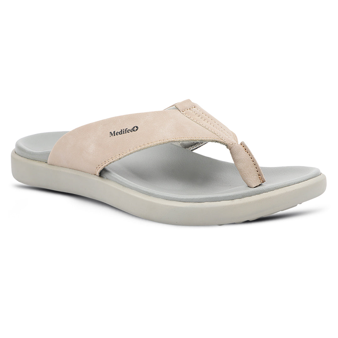 Medifeet Men's Leather Thong Slippers