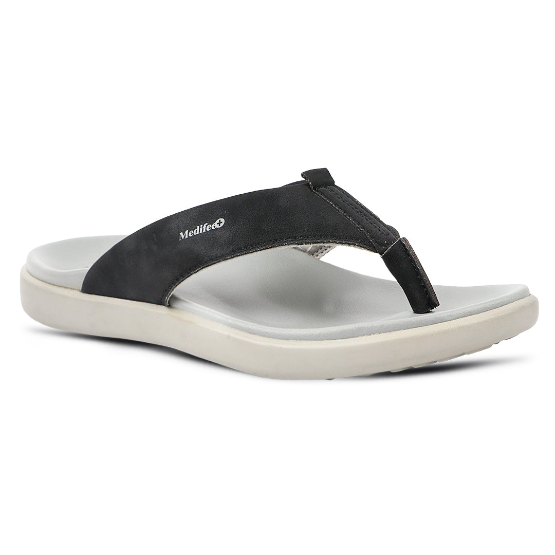 Medifeet Men's Leather Thong Slippers