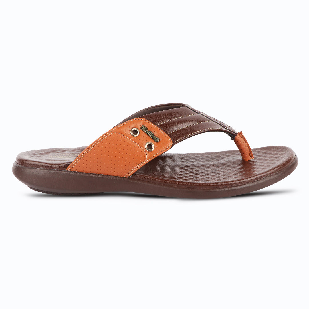 Medifeet Men's Comfort Arch Support Flip-Flops | Dual-Tone Anti-Skid Slippers for All-Day Wear