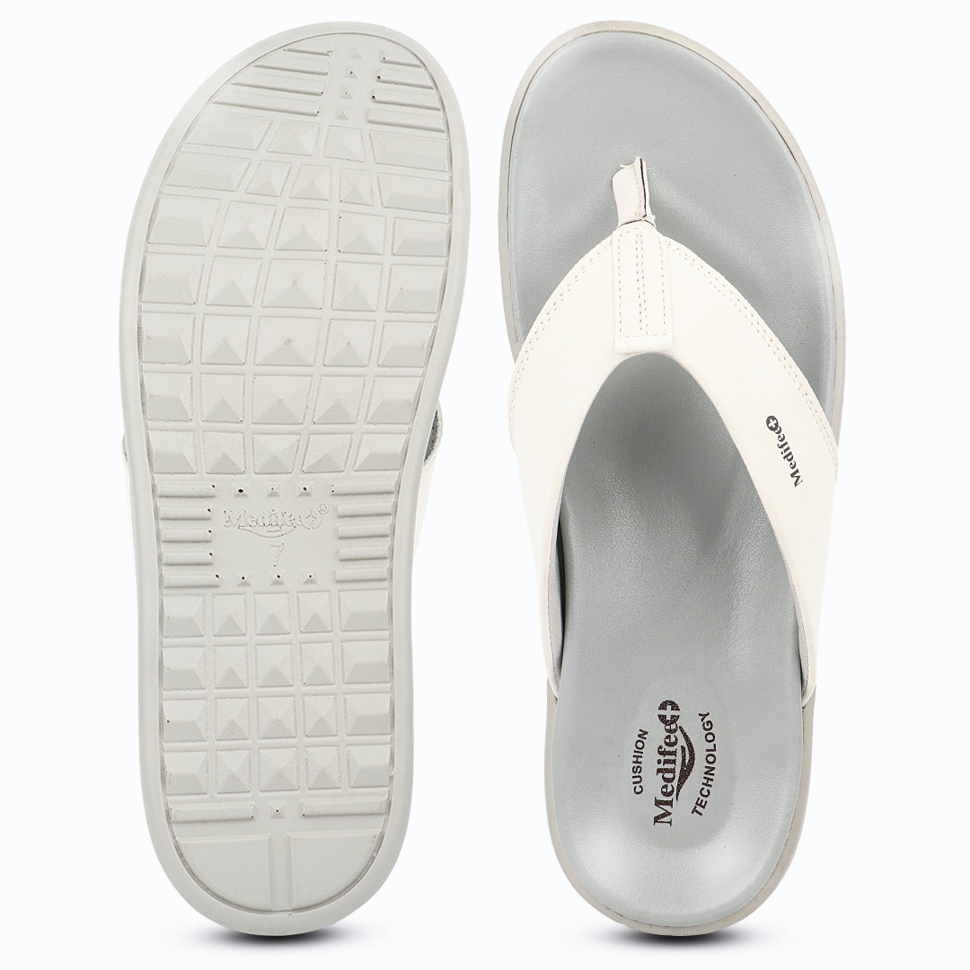 Medifeet Men's Leather Thong Slippers