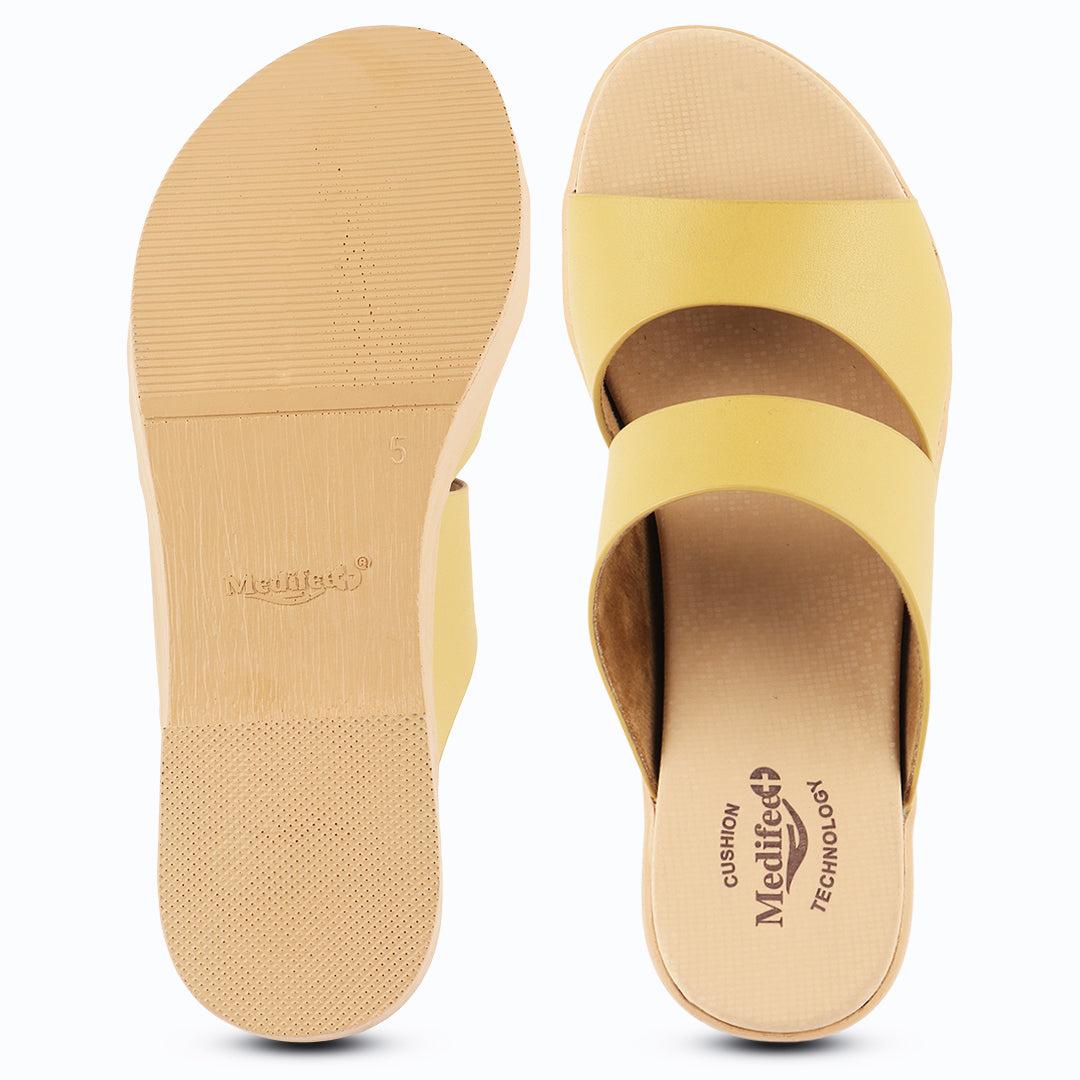 Medifeet Women’s Two Strap Slip-On Heels