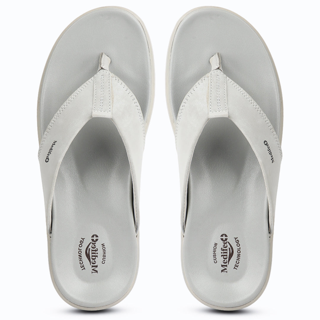 Medifeet Men's Leather Thong Slippers