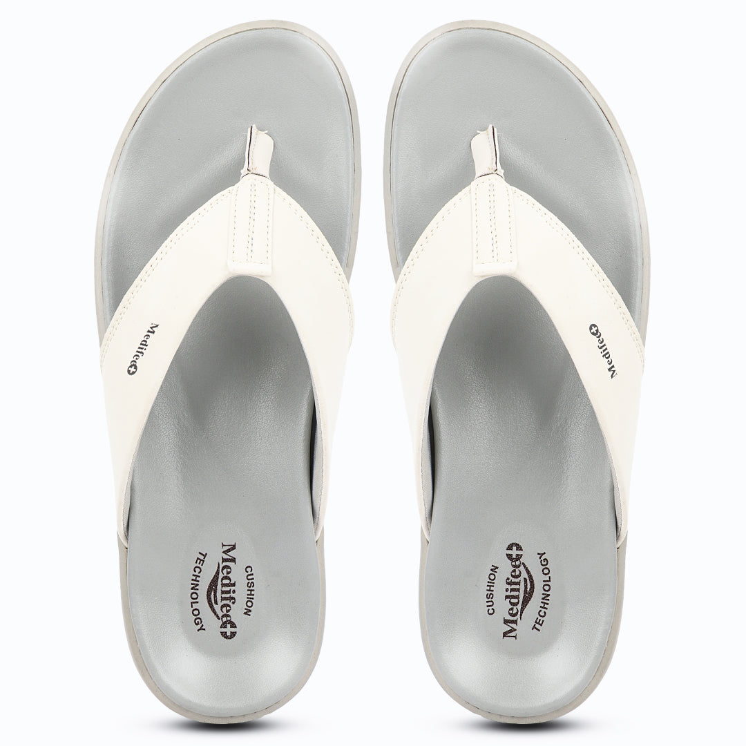 Medifeet Men's Leather Thong Slippers