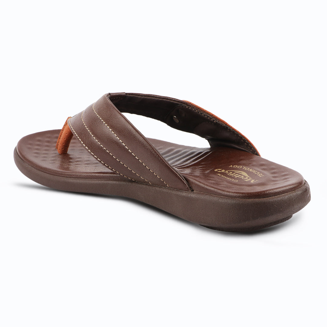 Medifeet Men's Comfort Arch Support Flip-Flops | Dual-Tone Anti-Skid Slippers for All-Day Wear