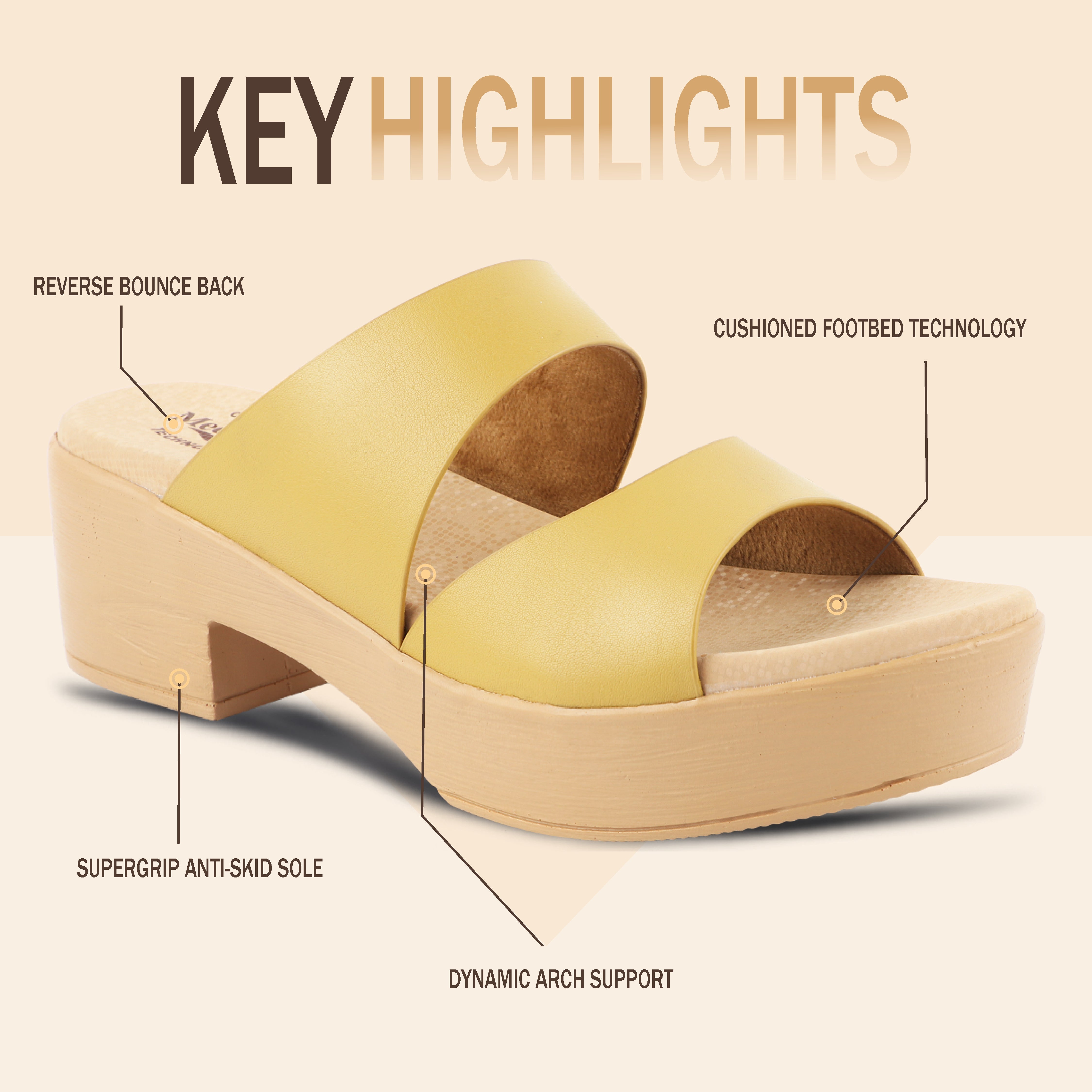 Medifeet Women’s Two Strap Slip-On Heels