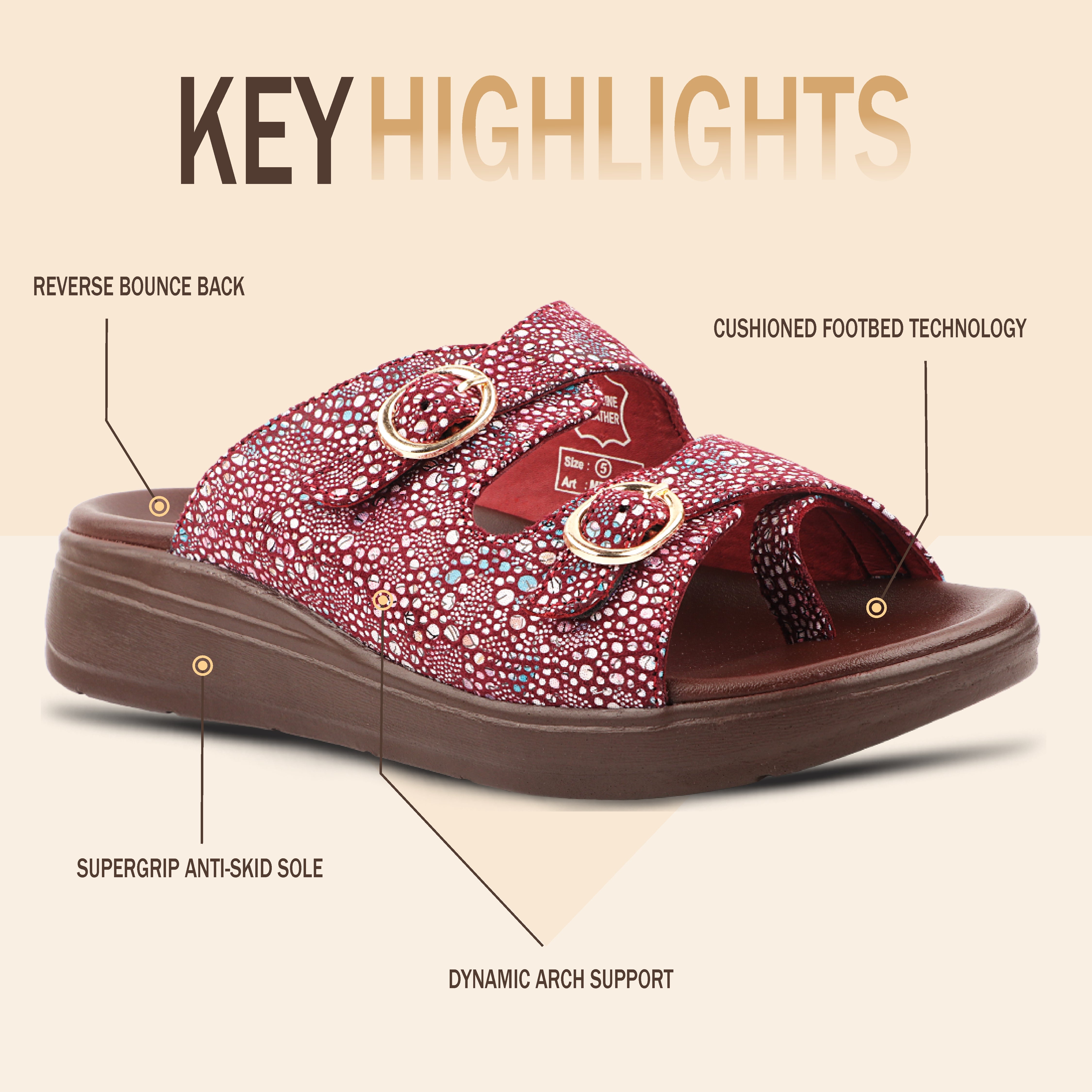 Medifeet Women's Orthopedic Sandals with Cushioned Footbed | Anti-Skid Sole | Arch Support | Adjustable Straps | Comfort Walking Slippers