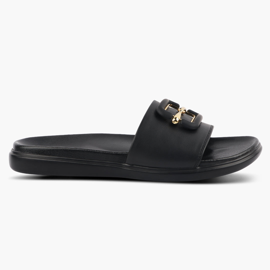 Medifeet Leather Sliders for Women (Comfortable & Classic Design)
