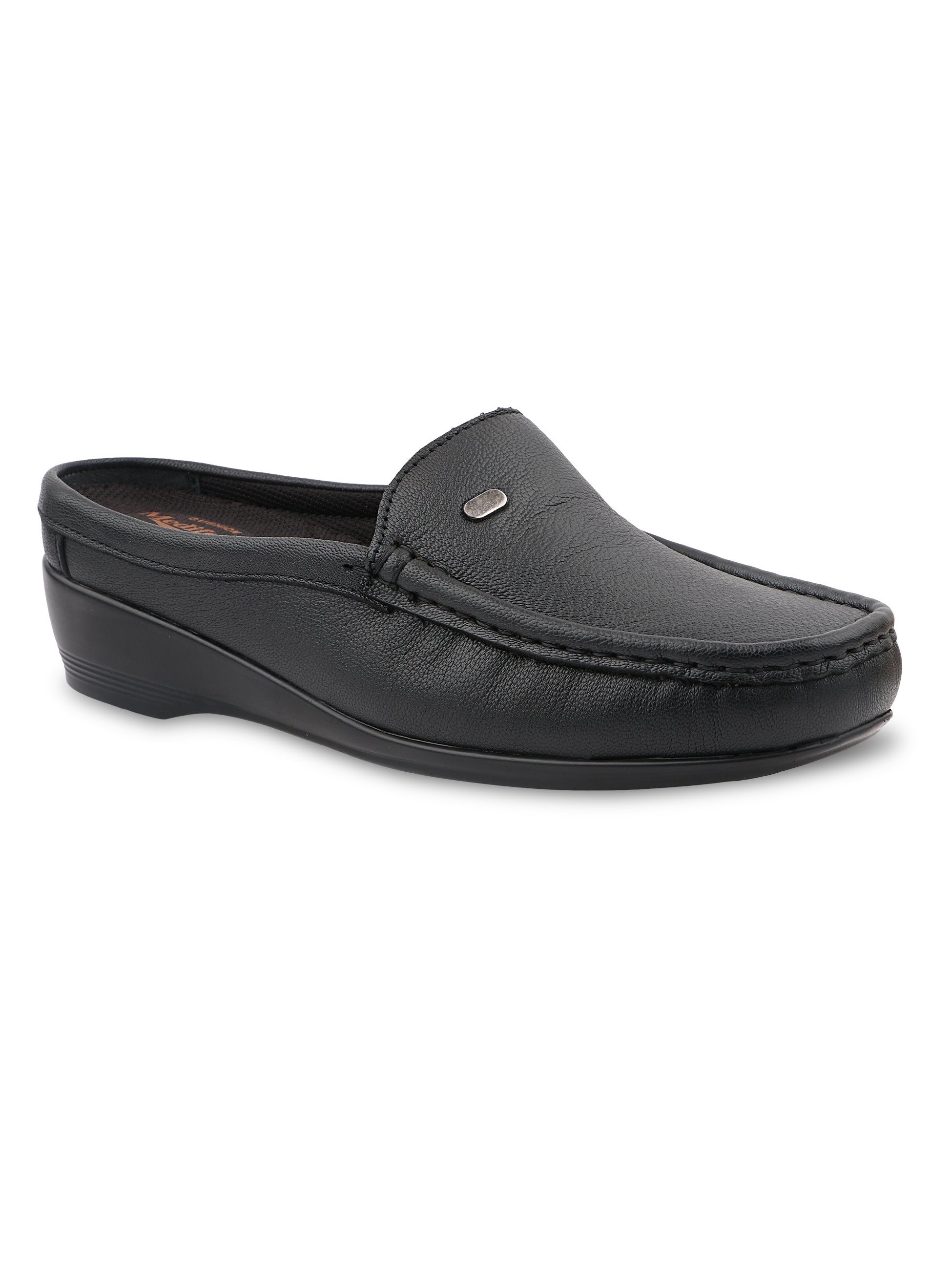 Medifeet Women’s Orthopedic Comfort Loafers – Black Slip-On Shoes with Arch Support & Cushioned Footbed