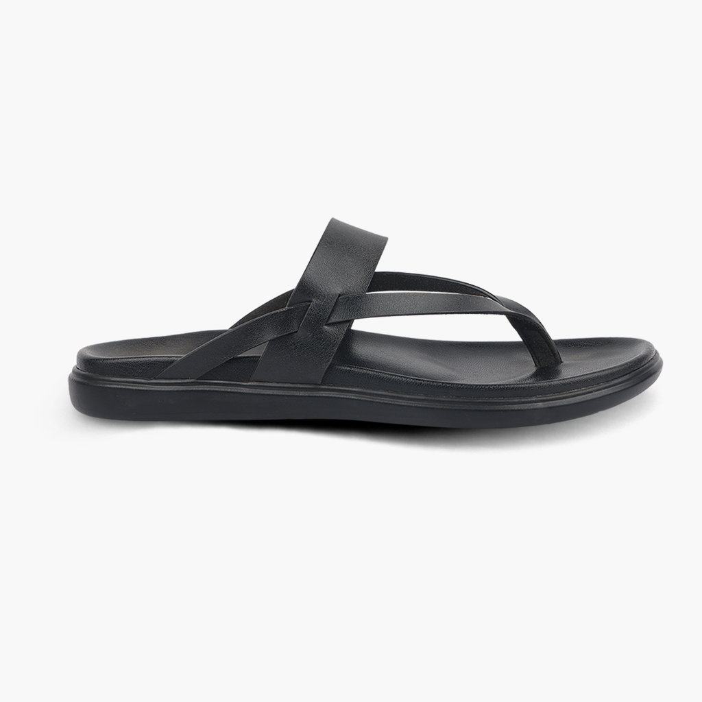 Medifeet Comfortable Leather Slippers for Women V Strap Design Cush