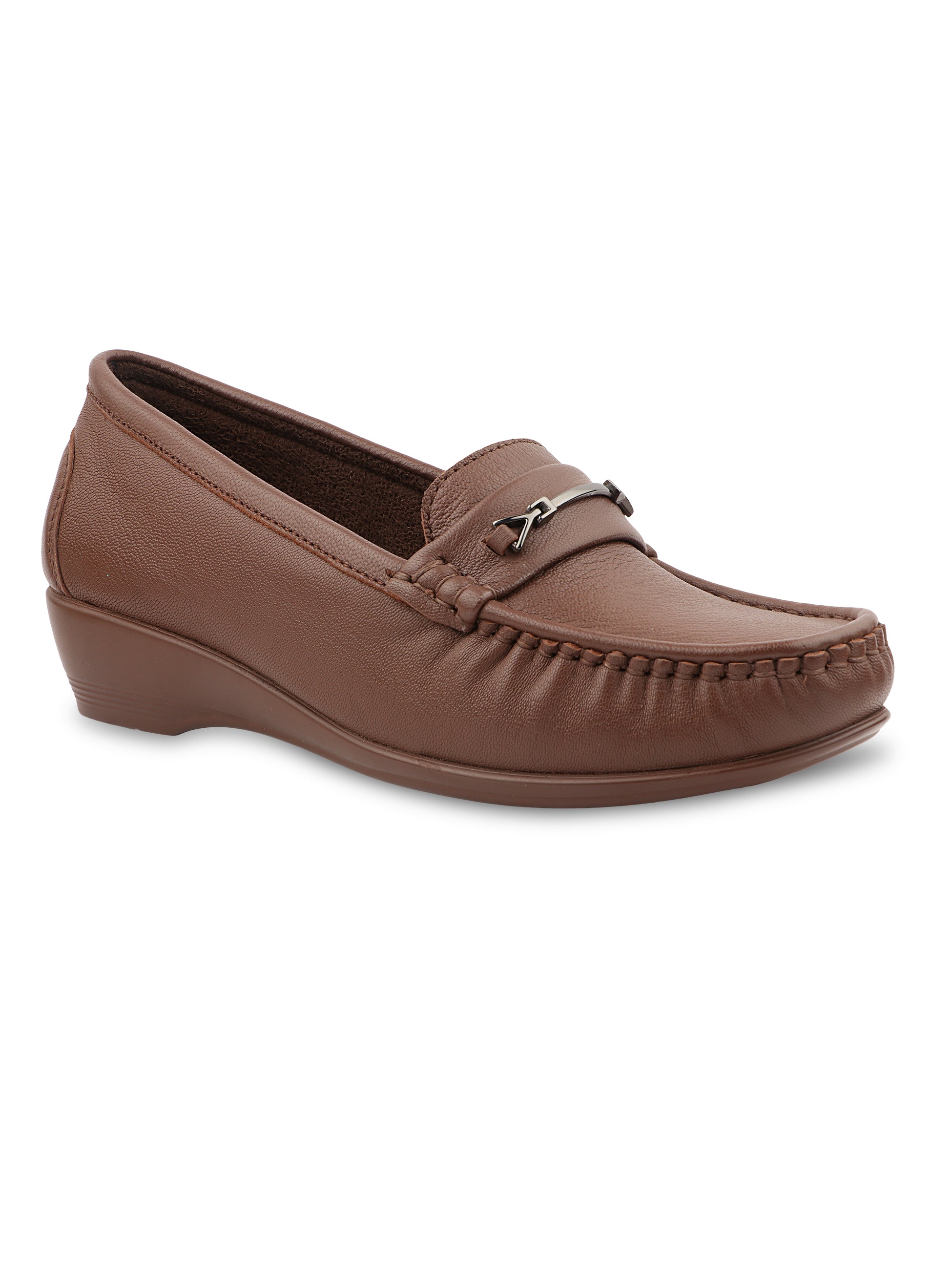 Medifeet Women’s Orthopedic Comfort Loafers – Slip-On Wedge Shoes with Arch Support, Cushioned Footbed & Metallic Horsebit Detail