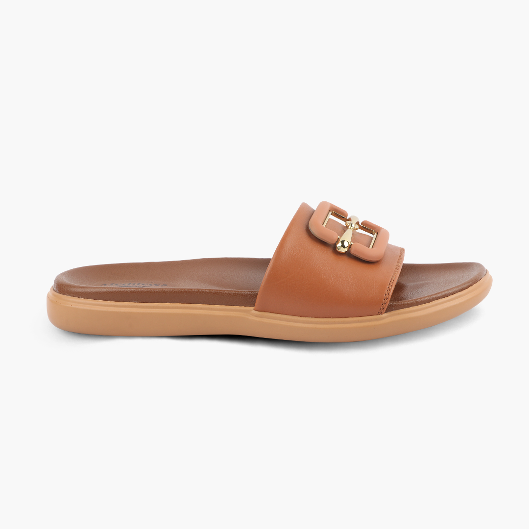 Medifeet Leather Sliders for Women (Comfortable & Classic Design)
