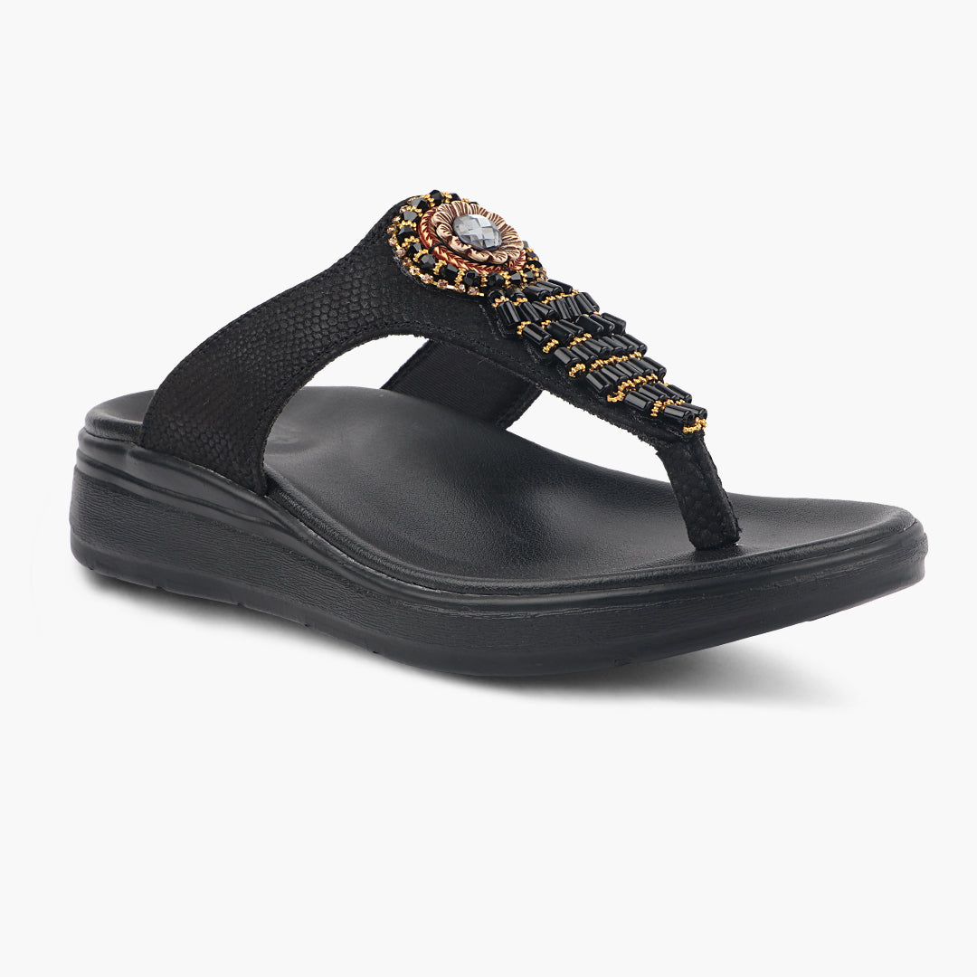 Medifeet Embellished Stylish and Comfy Slippers for Women ( Midsole & Arch Support )