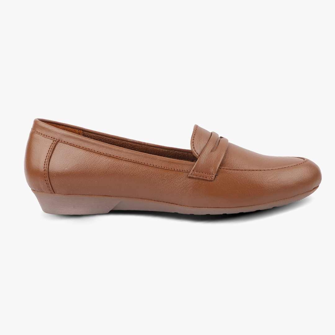 Extra Cushioned Pointed-Toe Belly Loafers for Women