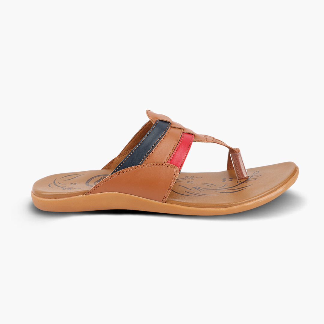 Medifeet Leather Slippers for Women (Kolhapuri Style | Premium Leather)