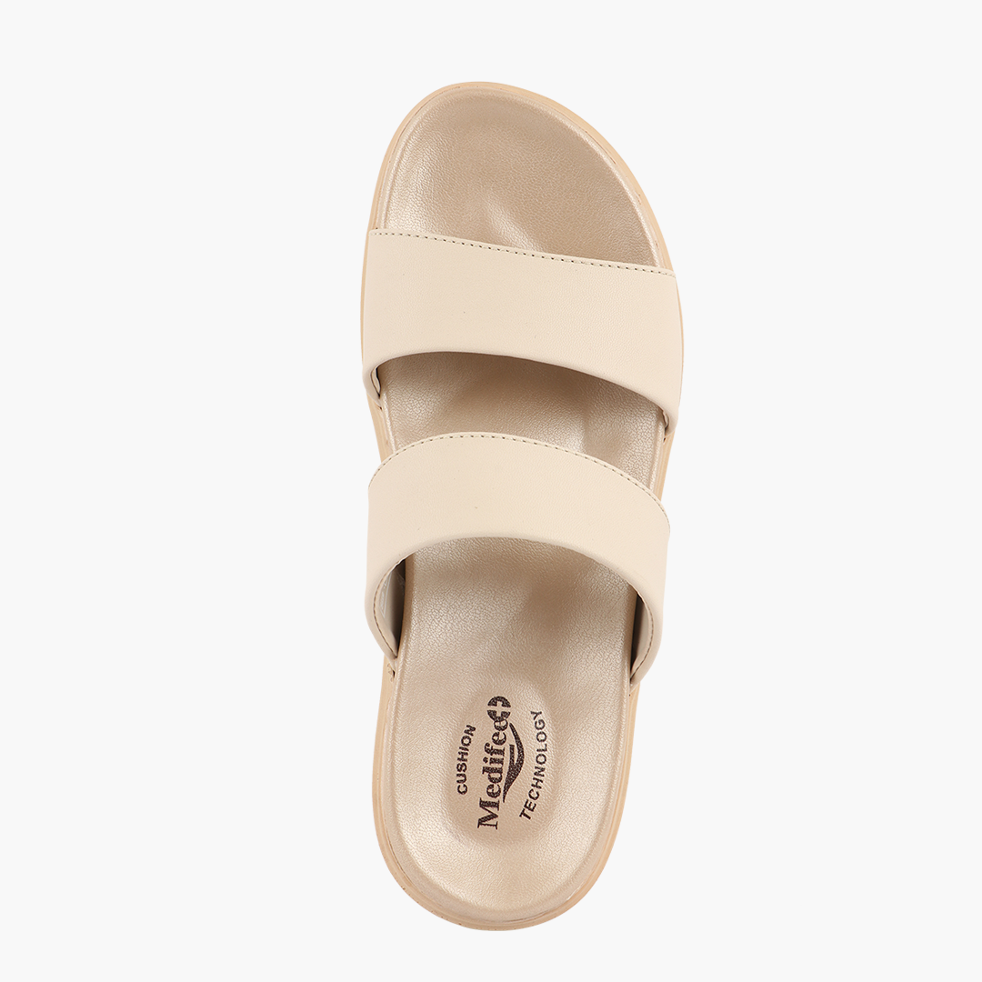 Medifeet Cushion & Comfortable Mono tone Slick Sandals For Women's