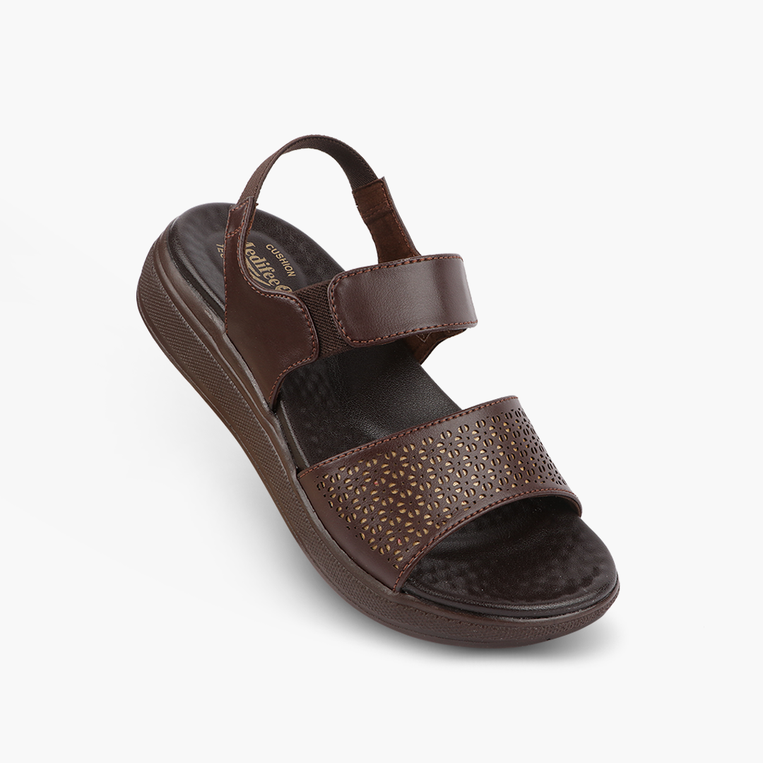 Medifeet Women’s Two Strap Sandals (with Stretchable Back Strap and Arch Support)