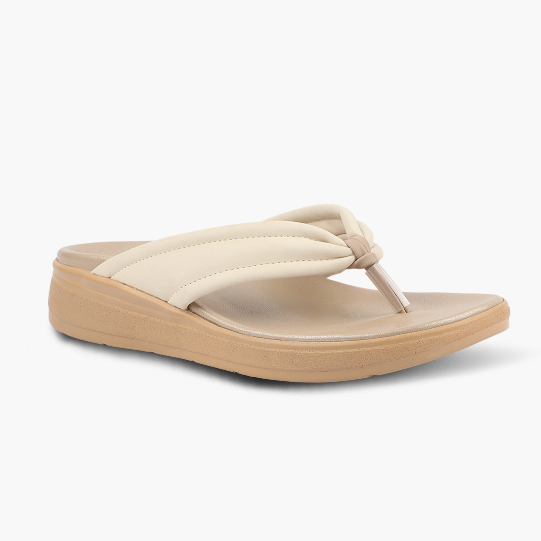 Modern V Strap Style Comfy Leather Slippers for Women