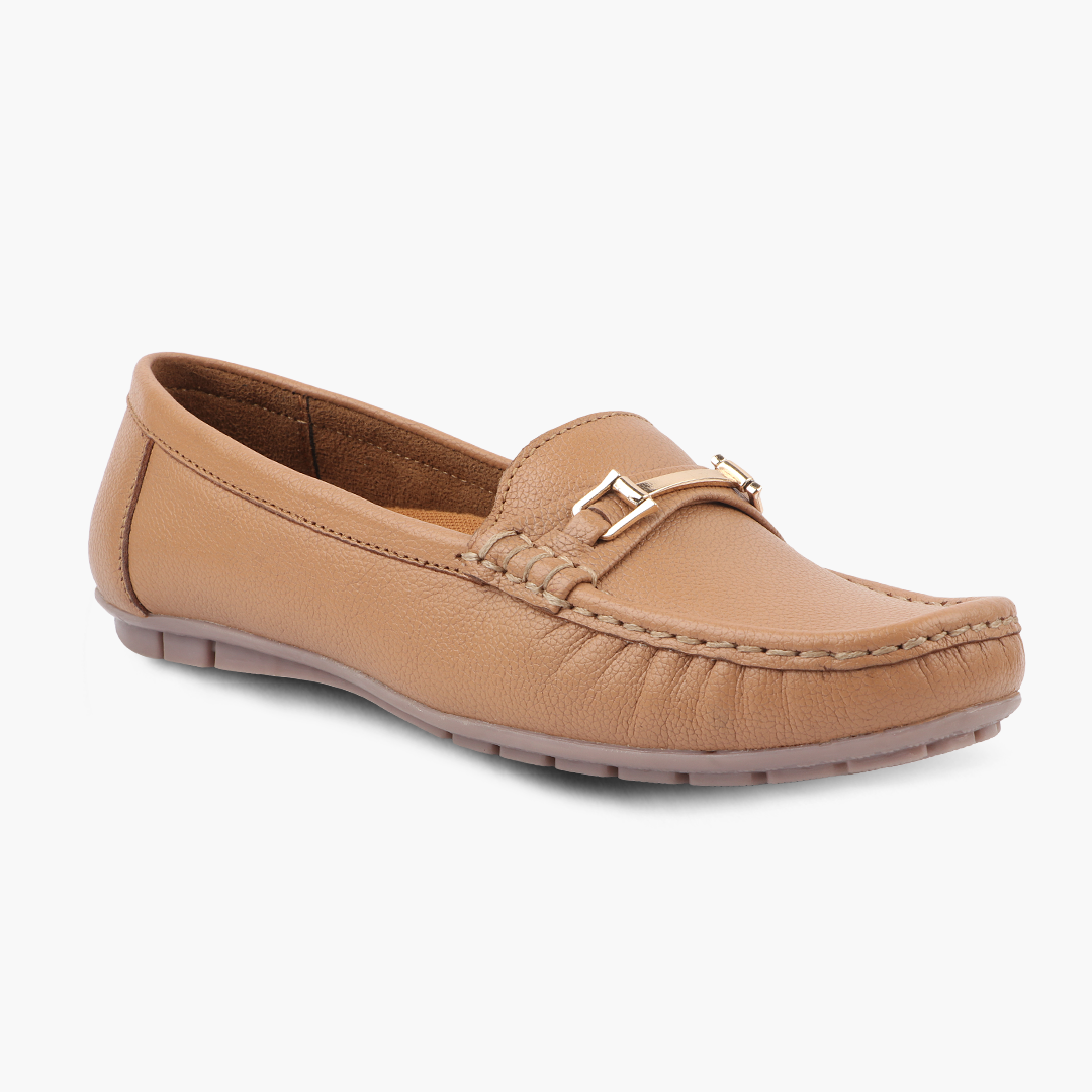 Medifeet Leather Moccasin Loafers for Women, (Premium Leather Cushioned Footbed)