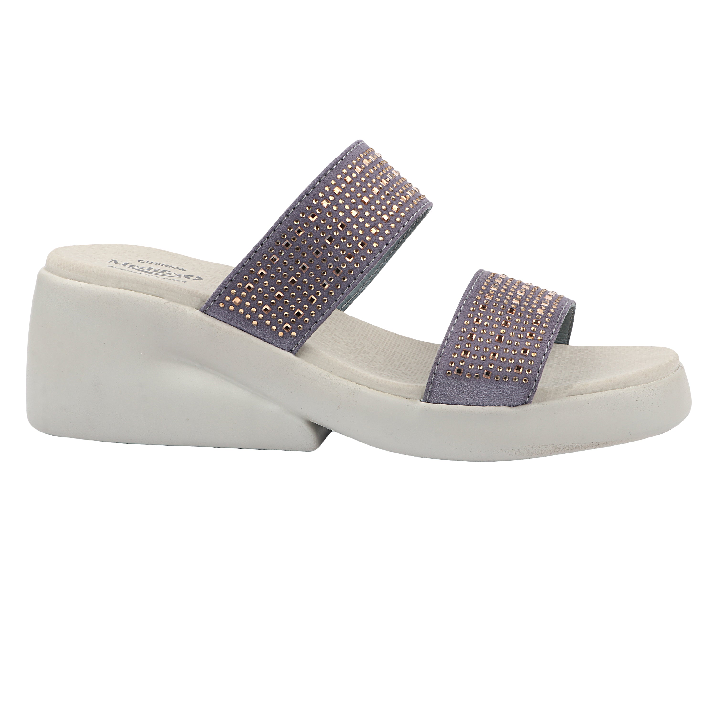 Medifeet Dual Strap Women Wedge Heel Sandals (All Day Wear Comfort)