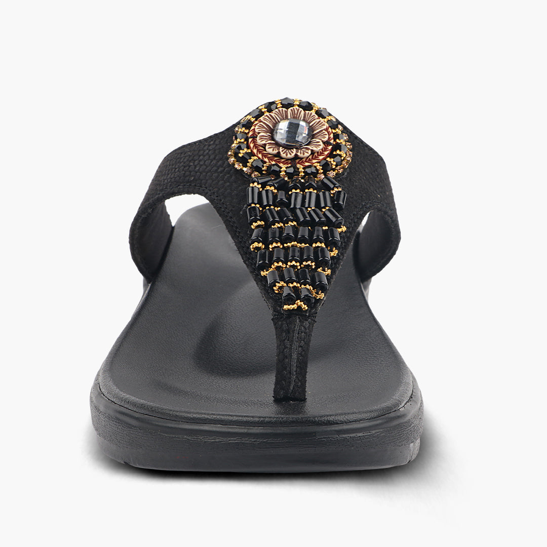 Medifeet Embellished Stylish and Comfy Slippers for Women ( Midsole & Arch Support )