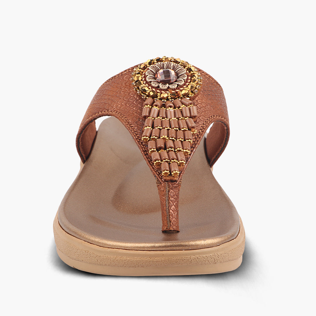 Medifeet Embellished Stylish and Comfy Slippers for Women ( Midsole & Arch Support )