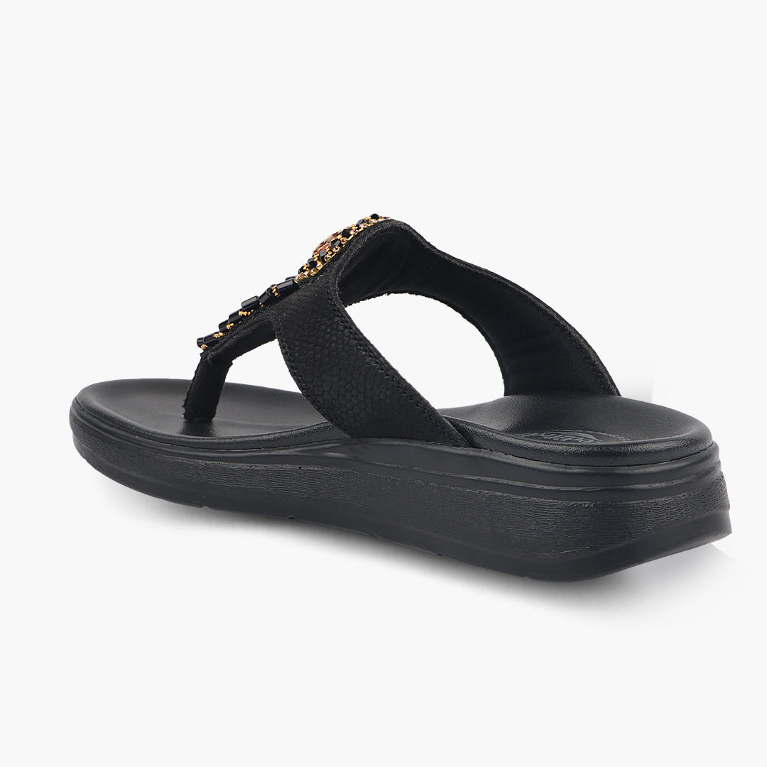 Medifeet Embellished Stylish and Comfy Slippers for Women ( Midsole & Arch Support )