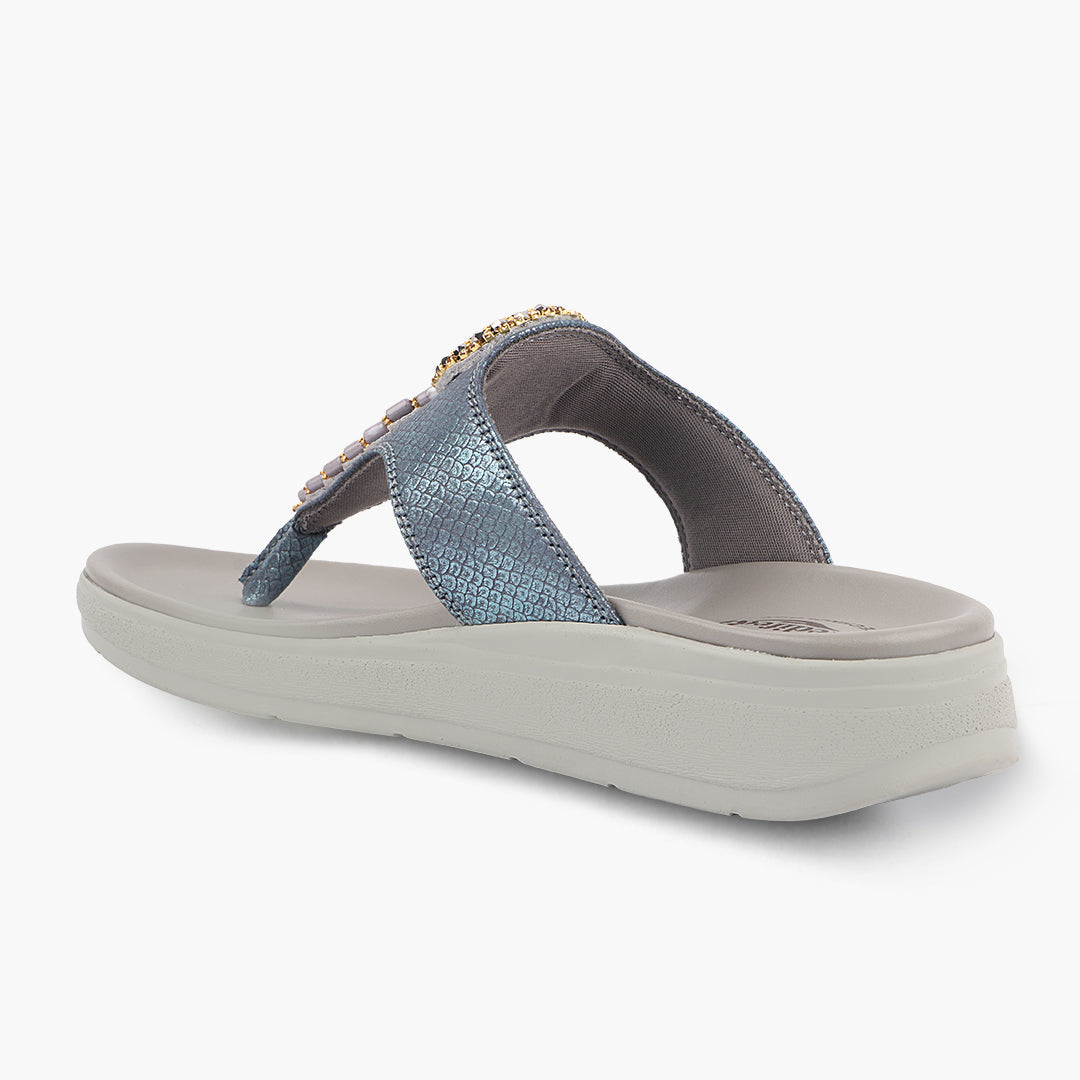 Medifeet Embellished Stylish and Comfy Slippers for Women ( Midsole & Arch Support )