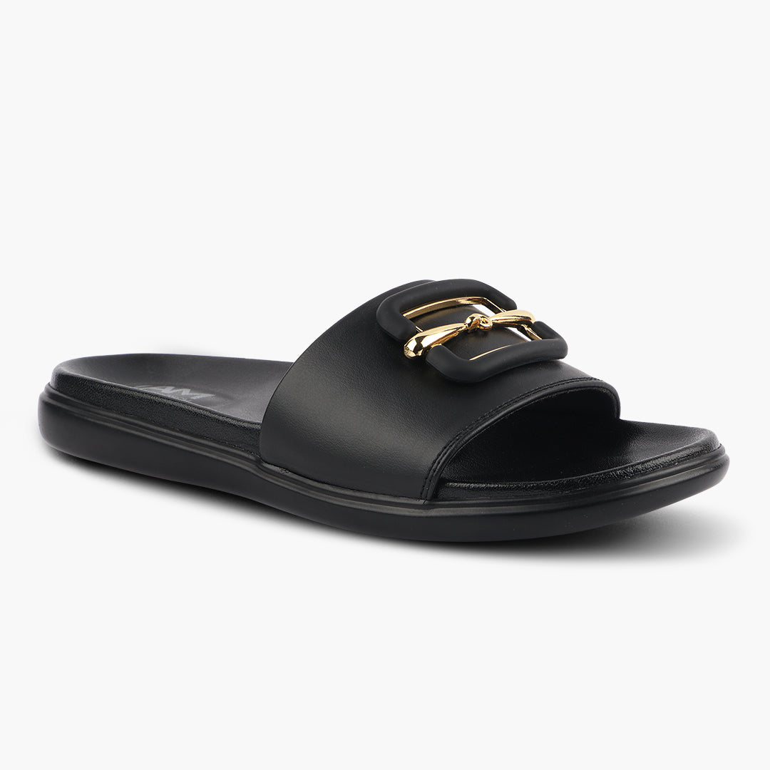 Medifeet Leather Sliders for Women (Comfortable & Classic Design)
