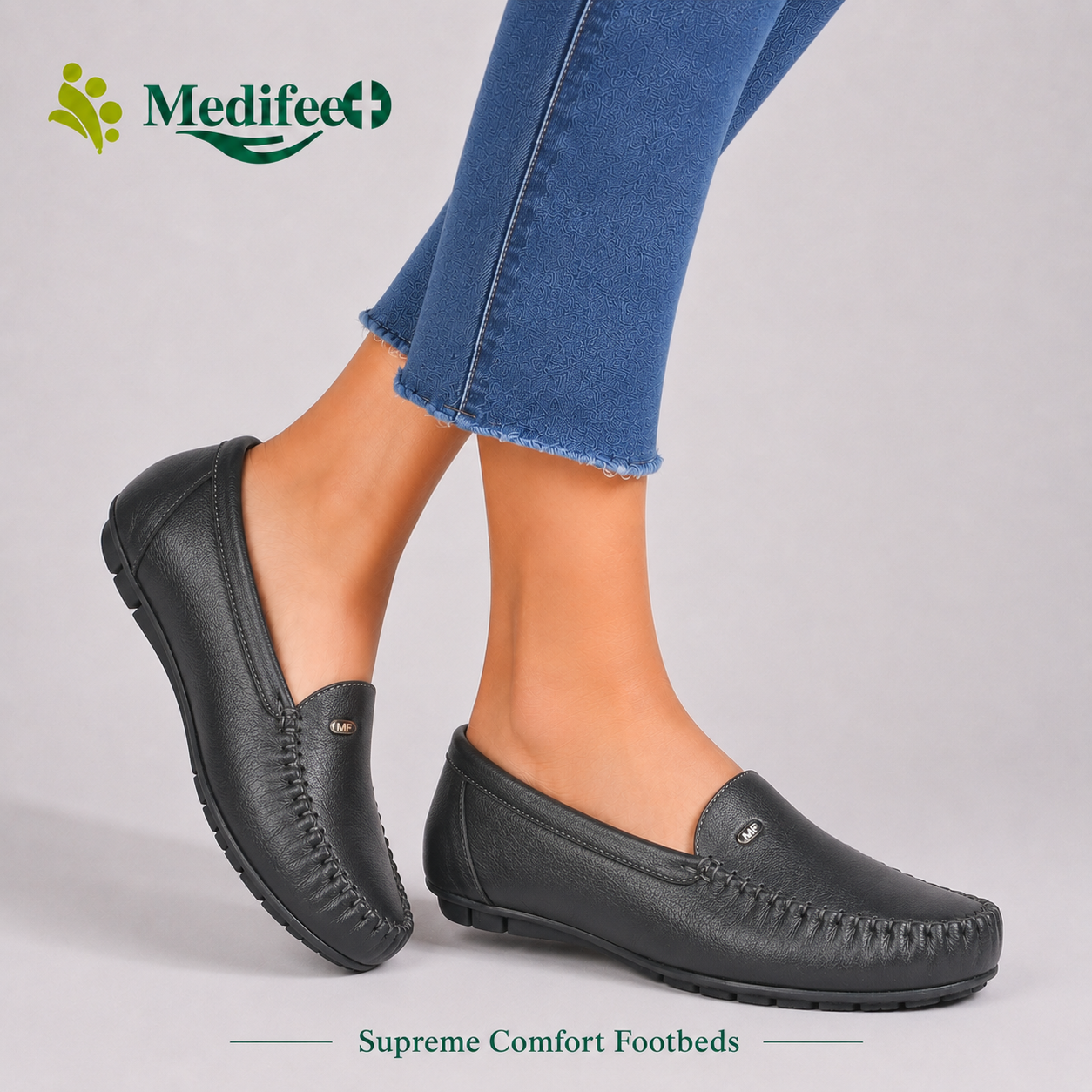 Pointed-Toe Leather Loafers for Women with Extra Cushion