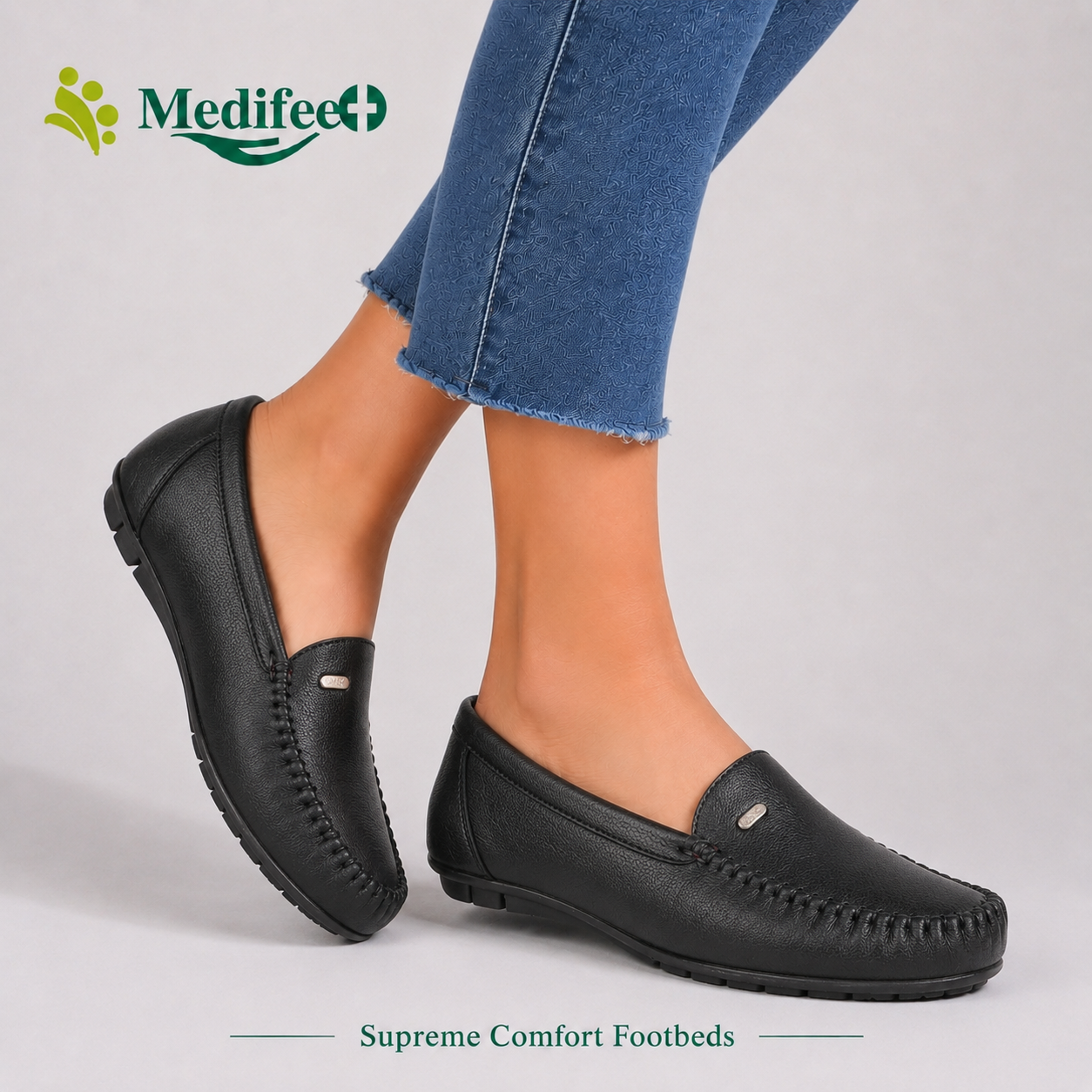 Pointed-Toe Leather Loafers for Women with Extra Cushion