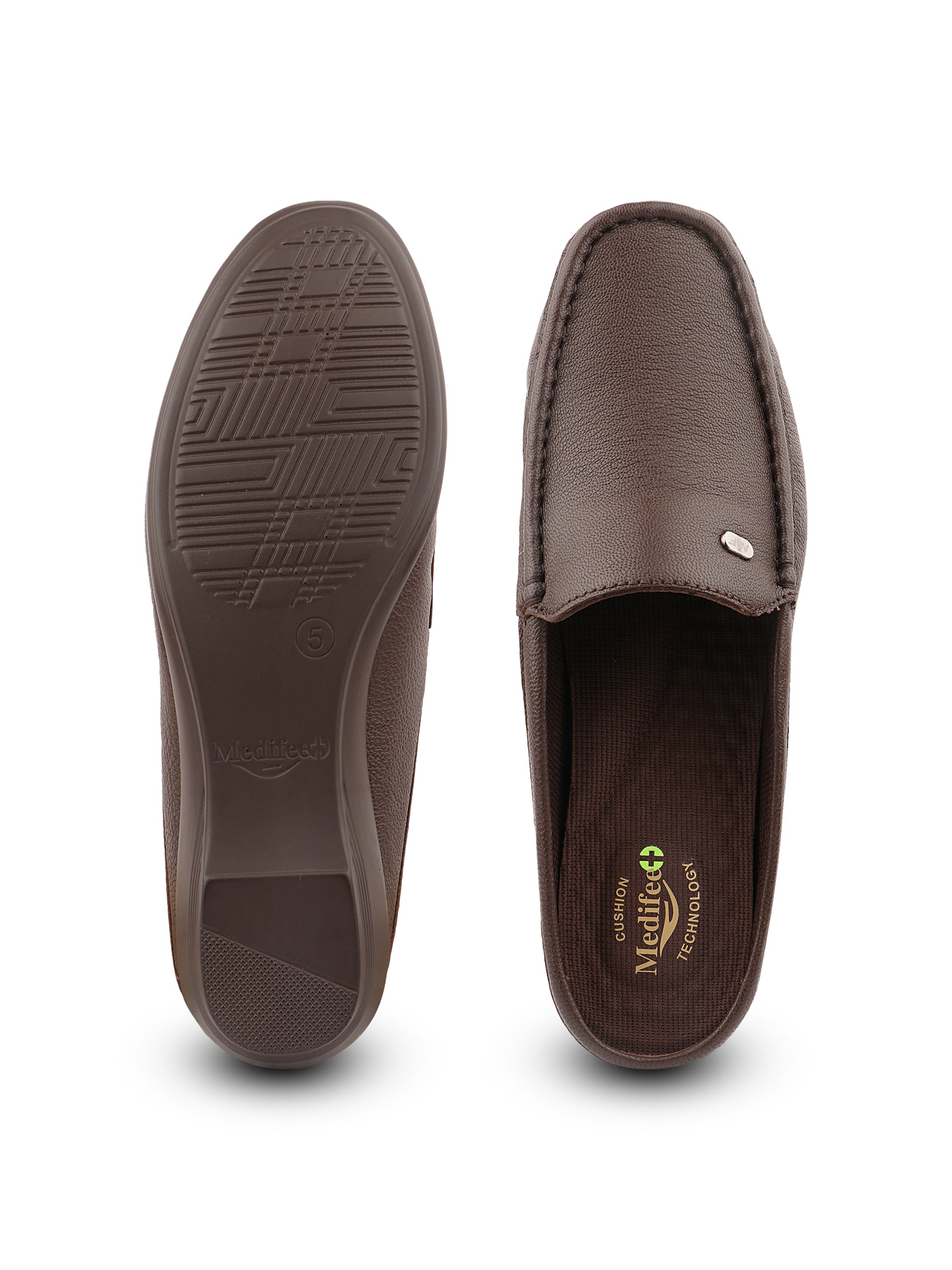 Medifeet Women’s Orthopedic Comfort Loafers – Black Slip-On Shoes with Arch Support & Cushioned Footbed