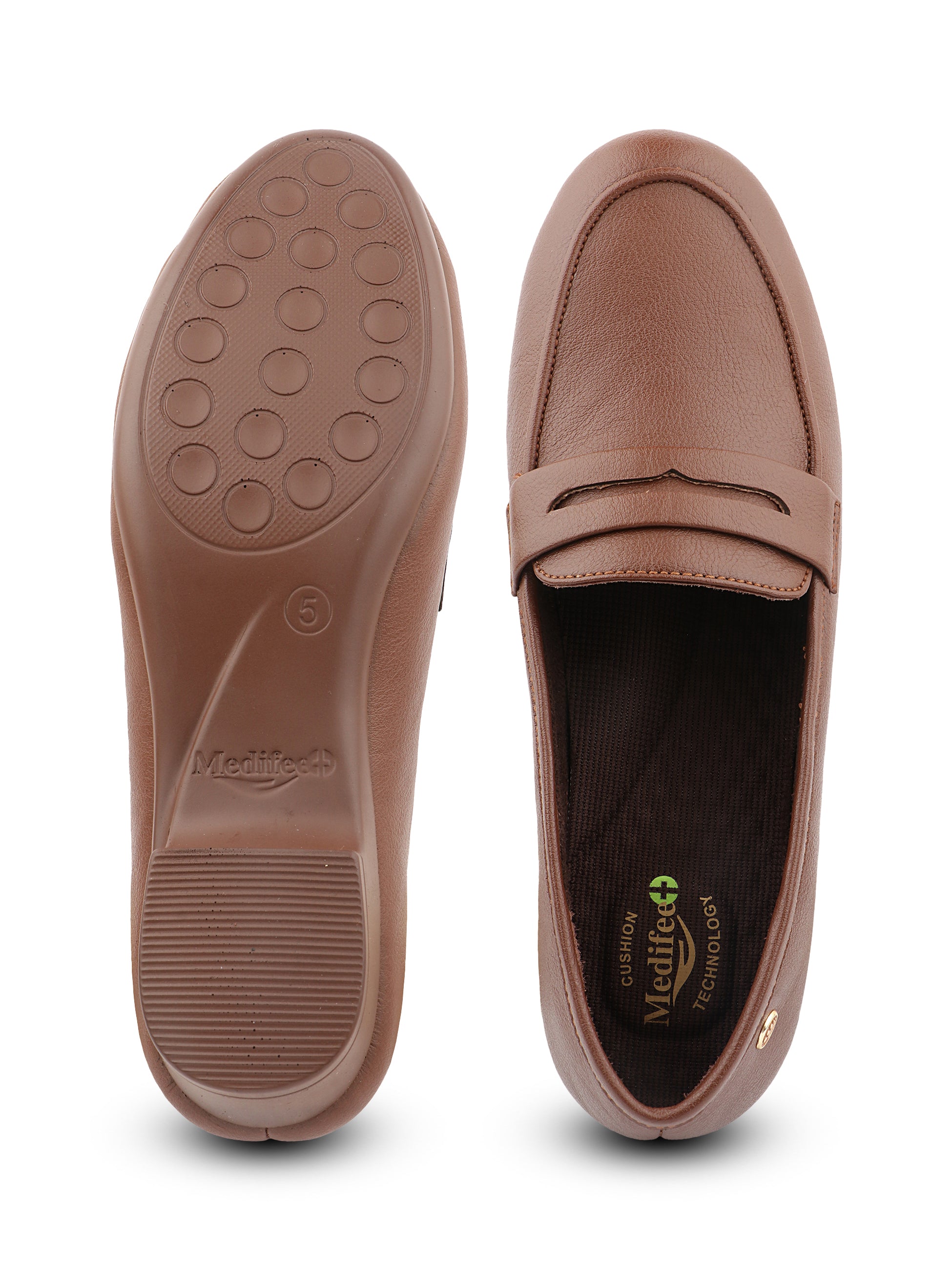 Medifeet Women’s Classic Slip-On Wedge Loafers – Orthopedic Office Work Shoes with Arch Support, German Bounce Cushion Technology, Stable Heel & Anti-Skid Sole | Ideal for Teachers, Corporate & Casual Wear