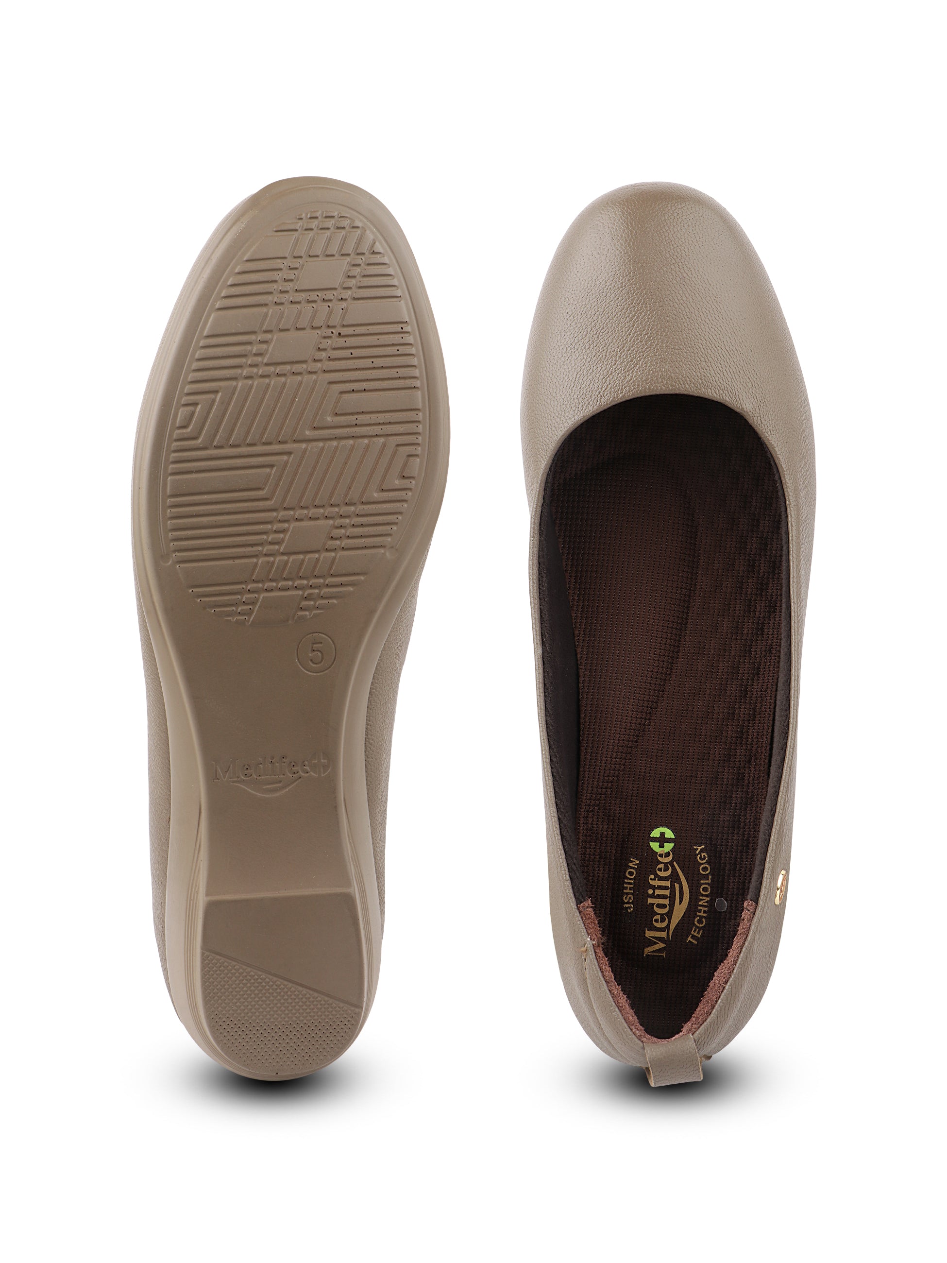 Medifeet Women's Heel Ballerina Slip-On Pump with Arch Support | Orthopedic Comfort | German Cushion Technology Footbed