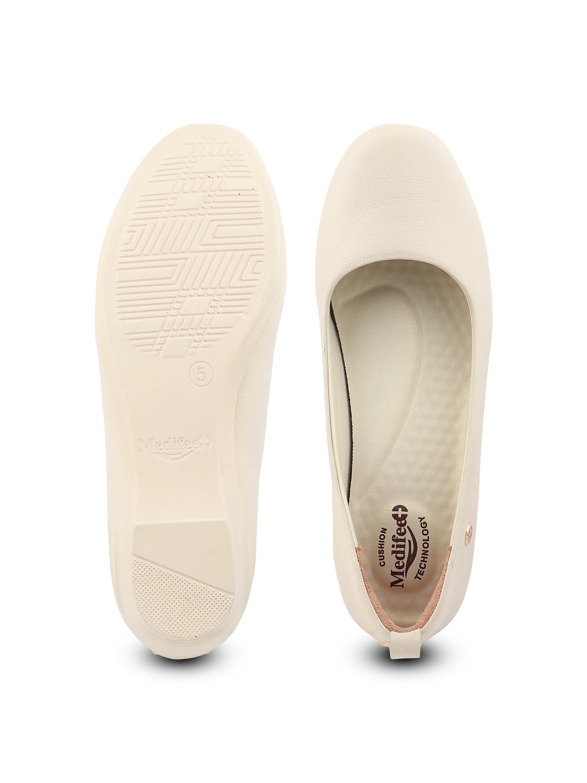 Medifeet Women's Heel Ballerina Slip-On Pump with Arch Support | Orthopedic Comfort | German Cushion Technology Footbed