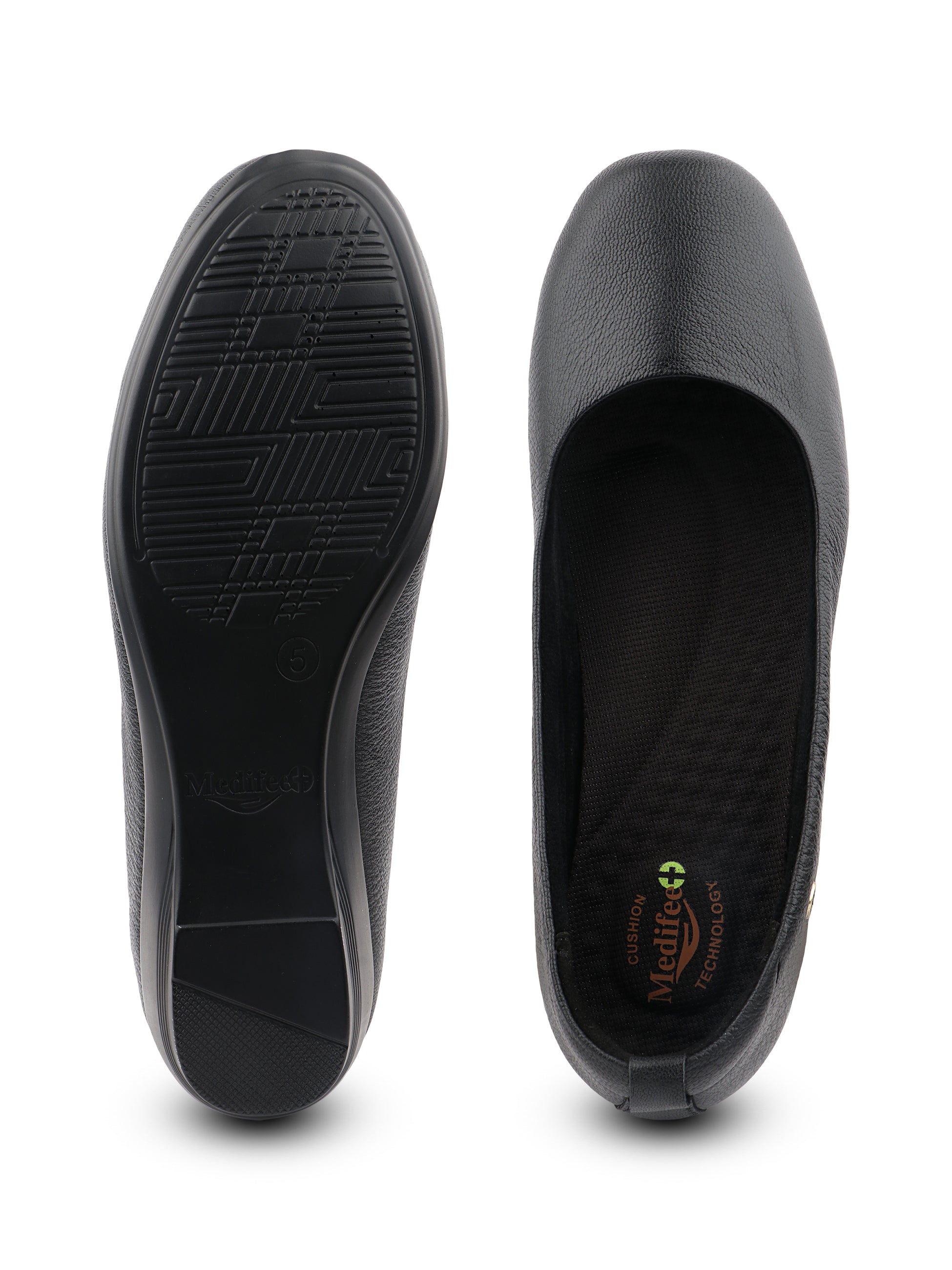 Medifeet Women's Heel Ballerina Slip-On Pump with Arch Support | Orthopedic Comfort | German Cushion Technology Footbed