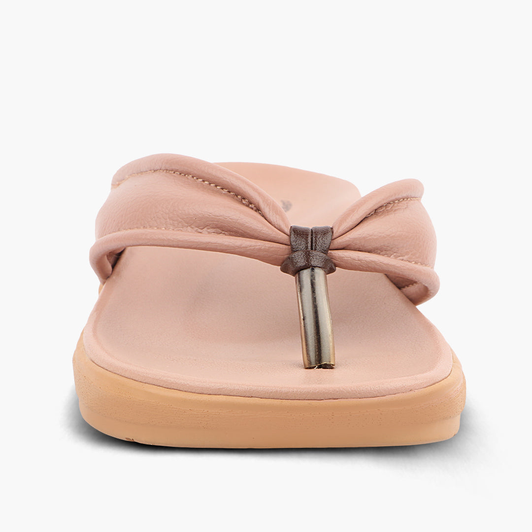 Modern V Strap Style Comfy Leather Slippers for Women