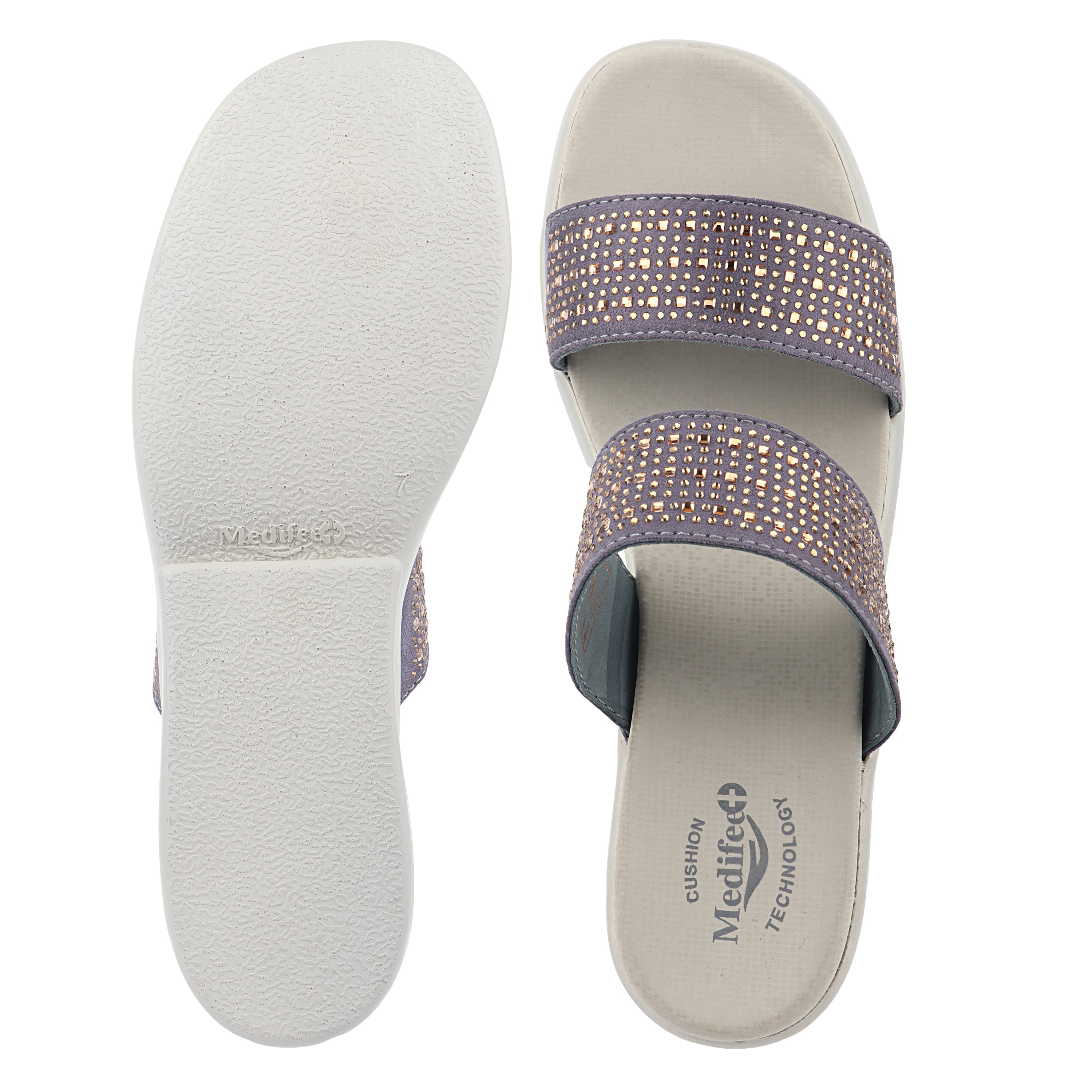 Medifeet Dual Strap Women Wedge Heel Sandals (All Day Wear Comfort)