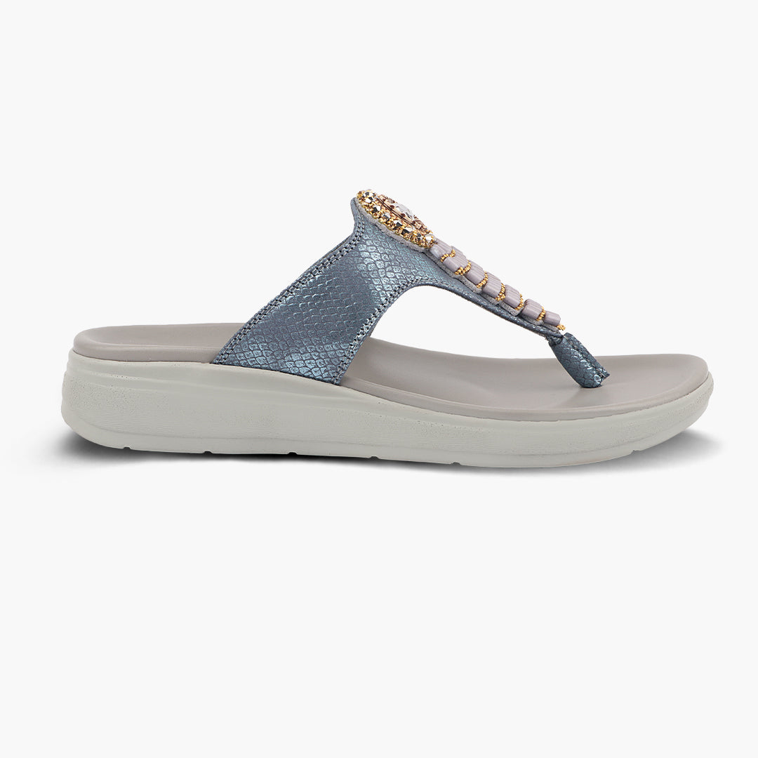 Medifeet Embellished Stylish and Comfy Slippers for Women ( Midsole & Arch Support )