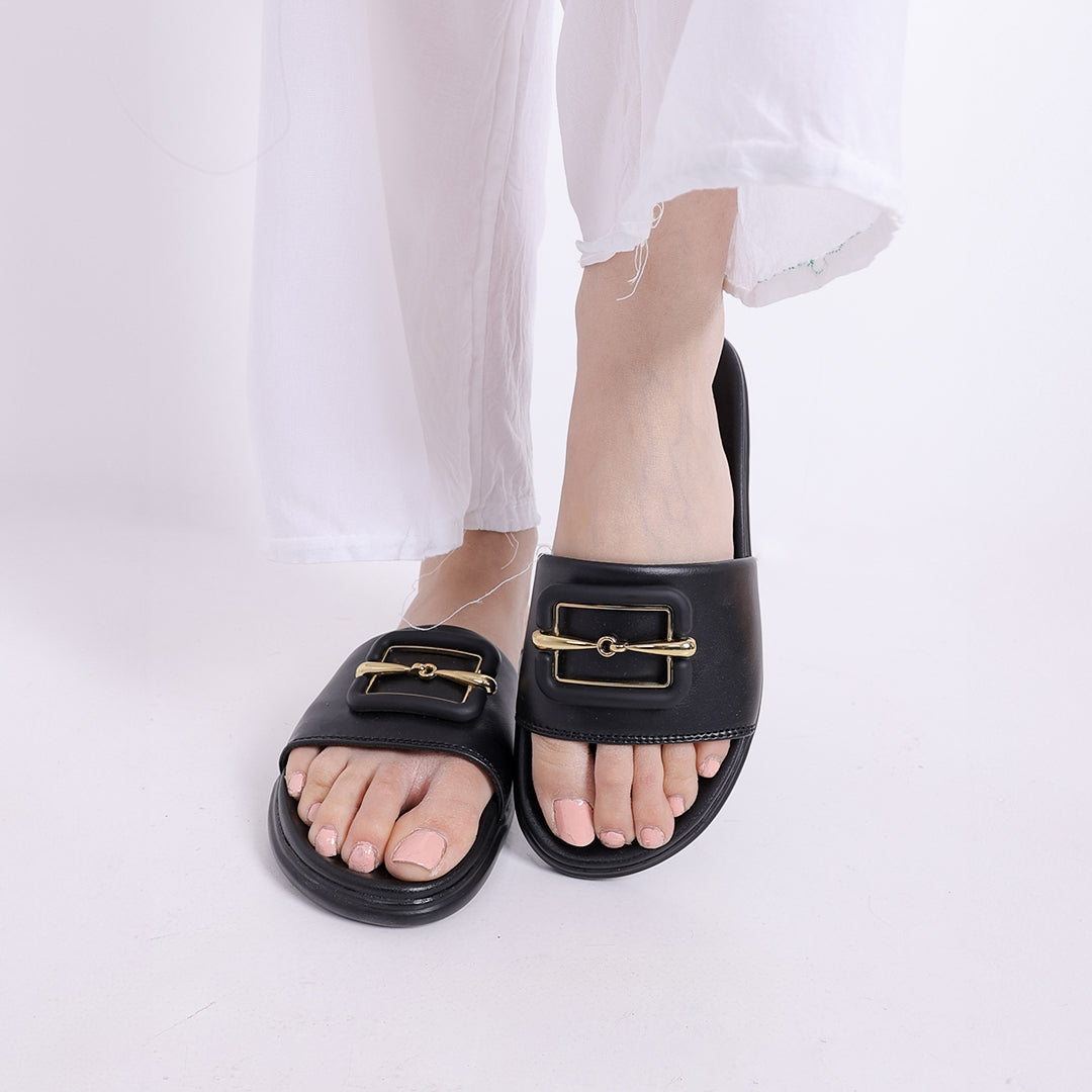 Medifeet Leather Sliders for Women (Comfortable & Classic Design)