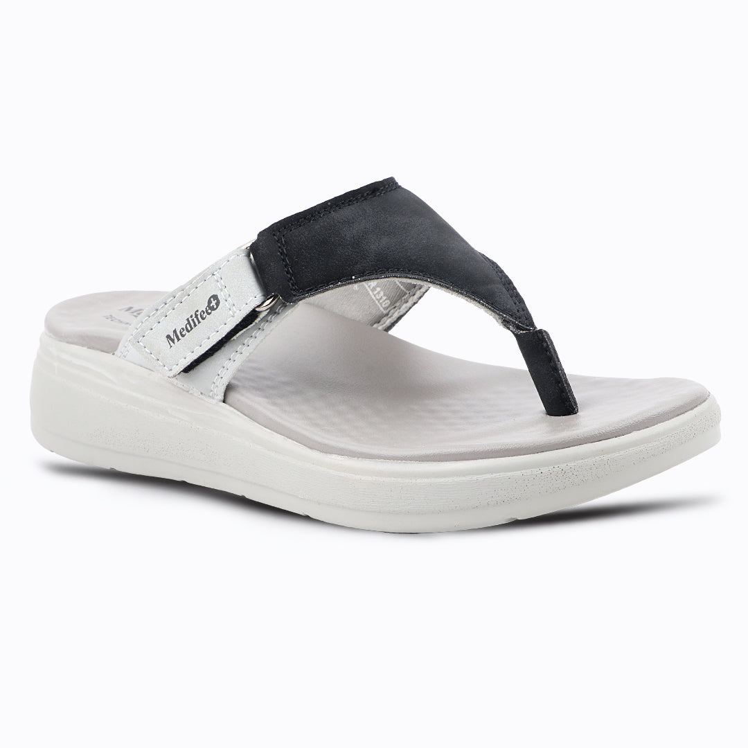 Medifeet Side V-Strap Comfortable Sandals with Arch Support For Women's