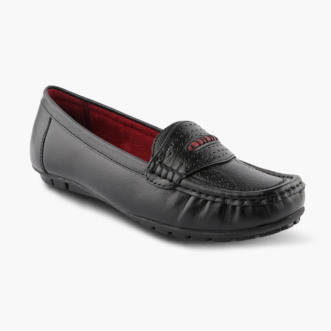 Medifeet Genuine Leather with Arch Support Loafers For Women's