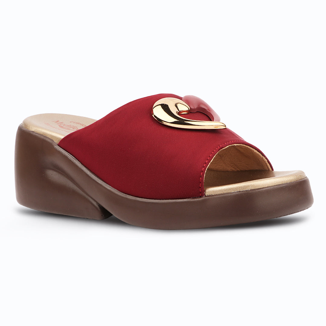 Medifeet Women's Elegant Comfort With Fashion Wedge Slide Sandals with Soft Cushioned Footbed & Engineered with BASF German Technology
