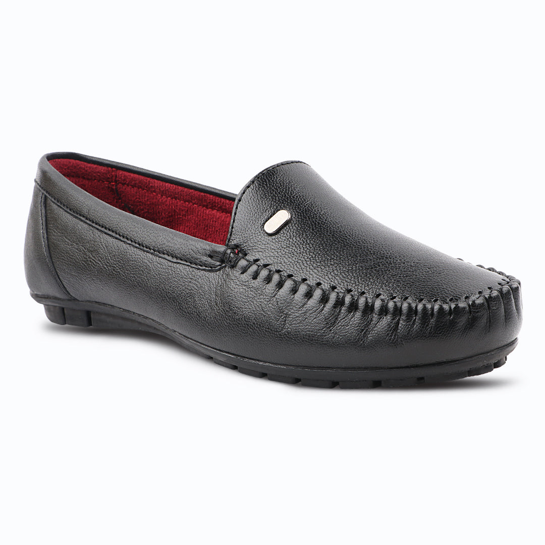Pointed-Toe Leather Loafers for Women with Extra Cushion