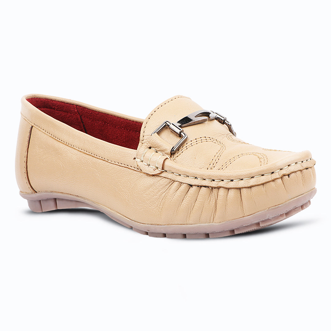 Medifeet Genuine Leather Metal Top Loafers with Arch Support For Women's