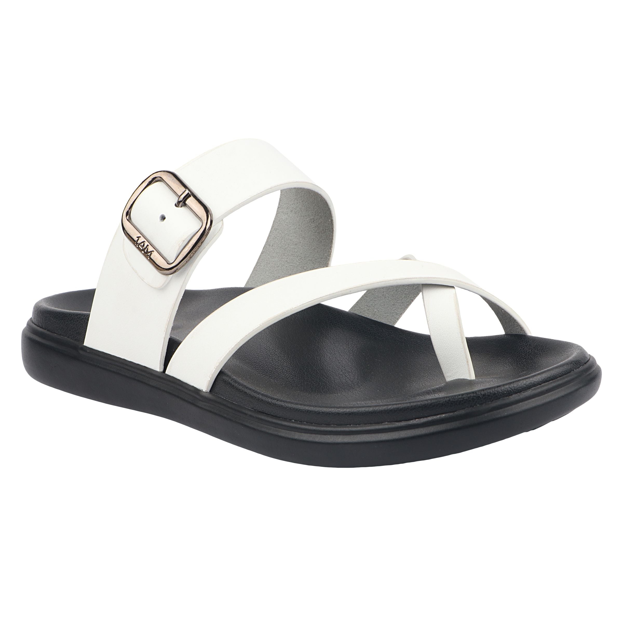 Medifeet Women’s Comfort Cross Strap Slide Sandals with Adjustable Buckle | Arch Support | Cushioned Footbed | Lightweight Anti-Slip Sole